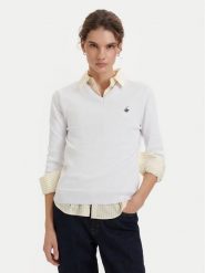 Beverly Hills Polo Club Sweter P-SS26W-M536563 Biały Regular Fit. Białe swetry Beverly Hills Polo Club, l, bez wzorów, z bawełny, bez ramiączek. Za 269.99 zł.