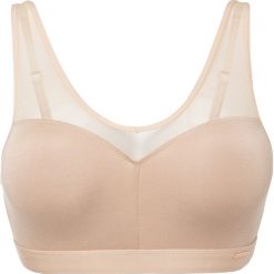 Biustonosz Feel Comfort z miękkimi miseczkami bez fiszbinów. Białe biustonosze bonprix, bez wzorów, ze skóry. Za 64.99 zł.