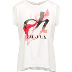 T-shirt DEHA ECO-WEAR. Białe t-shirty Deha, m, z aplikacjami, z bawełny, bez kołnierzyka, bez ramiączek. W wyprzedaży za 221.00 zł.