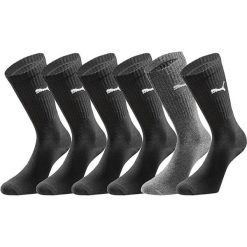 SKARPETY Puma Crew Socks 6-pack Combo, Dla obu płci. Czarne skarpetki Puma, bez wzorów, z bawełny. Za 190.00 zł.