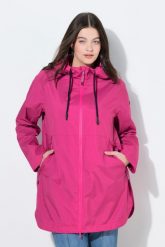 Damskie Lekka kurtka funkcyjna HYPRAR wodoodporna trapezowy krój kaptur. Niebieskie kurtki Ulla Popken, plus size, bez wzorów, z materiału, z kapturem. Za 639.99 zł.