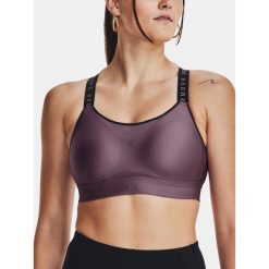 Biustonosz Treningowy Under Armour Sportowy. Fioletowe biustonosze sportowe Under Armour, bez wzorów, na fitness i siłownię. Za 299.99 zł.