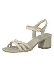 Marco Tozzi Sandały w kolorze kremowym rozmiar: 39. Brązowe sandały Marco Tozzi, bez wzorów, z otwartym noskiem, bez obcasa, na koturnie, bez zapięcia. Za 97.51 zł.