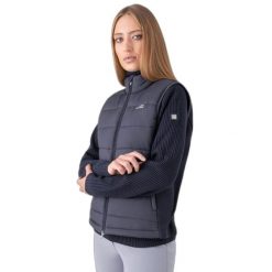 Damska kurtka bez rękawów Equiline Brigit. Niebieskie kurtki EQODE BY EQUILINE, bez wzorów, z puchu, bez kaptura. Za 591.00 zł.