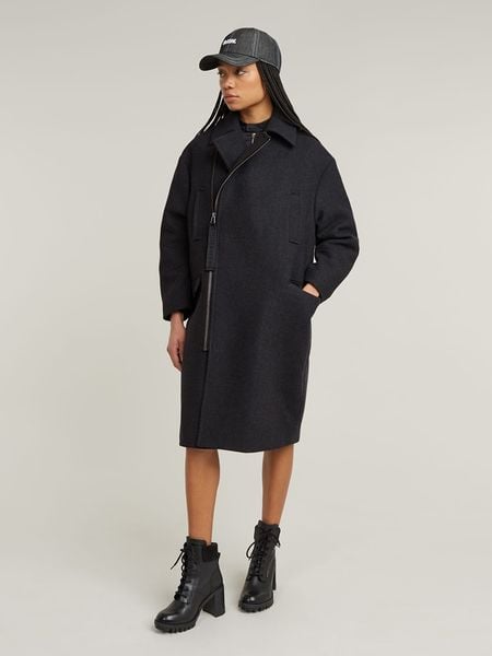 G-Star Wełniany płaszcz w kolorze czarnym rozmiar: S. Czarne płaszcze G-Star, s, bez wzorów, z wełny, retro, bez kaptura. Za 852.53 zł.