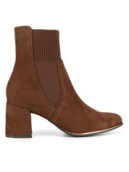 JENNY Botki WFA3134-1 Brązowy. Brązowe botki Jenny, bez wzorów, bez obcasa, na słupku, bez zapięcia. Za 127.99 zł.