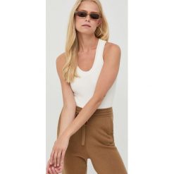 Marella top damski kolor beżowy. Brązowe topy Marella, l, bez wzorów, z dzianiny, bez kołnierzyka, bez ramiączek. Za 579.99 zł.