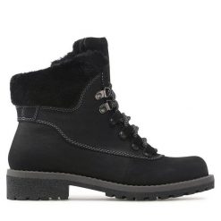 Trzewiki Lasocki. Czarne botki Lasocki, bez wzorów, bez obcasa, na płaskiej podeszwie, bez zapięcia. Za 134.99 zł.