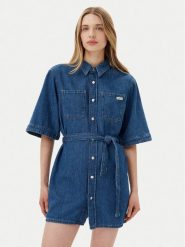 Calvin Klein Jeans Sukienka jeansowa J20J225169 Niebieski Boxy Fit. Niebieskie sukienki Calvin Klein Jeans, m, bez wzorów, z bawełny, bez kołnierzyka, bez ramiączek. Za 319.99 zł.