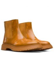 Camper Skórzane sztyblety w kolorze jasnobrązowym rozmiar: 39. Brązowe botki Camper, bez wzorów, sportowe, bez zapięcia. Za 491.99 zł.