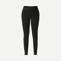 Legginsy trekkingowe damskie Forclaz MT500 merino. Czarne legginsy FORCLAZ, bez wzorów, z dzianiny, sportowe. Za 179.99 zł.