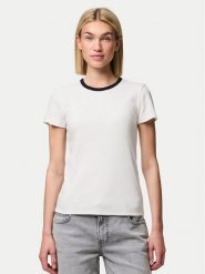 Pieces T-Shirt May 17154483 Biały Slim Fit. Białe t-shirty Pieces, xl, bez wzorów, z bawełny, bez kołnierzyka, bez ramiączek. Za 49.99 zł.