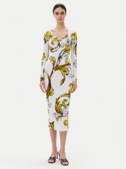 Versace Jeans Couture Sukienka codzienna 78HAO920 JS471 Biały Regular Fit. Białe sukienki Versace Jeans Couture, na co dzień, bez wzorów, z jeansu, bez kołnierzyka, bez ramiączek, proste. Za 949.99 zł.