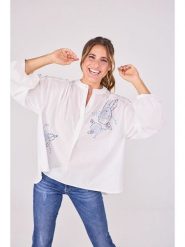 LIEBLINGSSTÜCK Bluzka "Ezri" w kolorze białym rozmiar: XS. Białe bluzki LIEBLINGSSTÜCK, xs, bez wzorów, z bawełny, bez kołnierzyka, bez ramiączek. Za 118.01 zł.