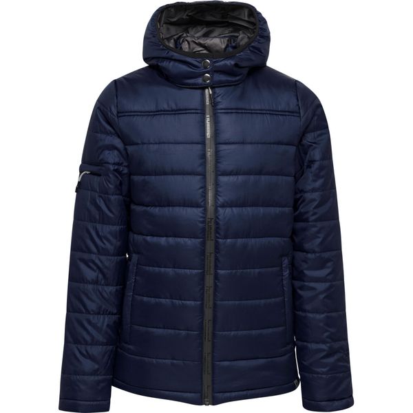 Parka dla dzieci Hummel Hummel North Quilted. Niebieskie płaszcze Hummel, na zimę, bez wzorów, z materiału, klasyczne, z kapturem. Za 263.20 zł.