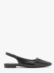 Czarne baleriny slingback. Czarne baleriny Ryłko, bez wzorów, z gumy, bez obcasa, na płaskiej podeszwie, bez zapięcia. W wyprzedaży za 229.99 zł.