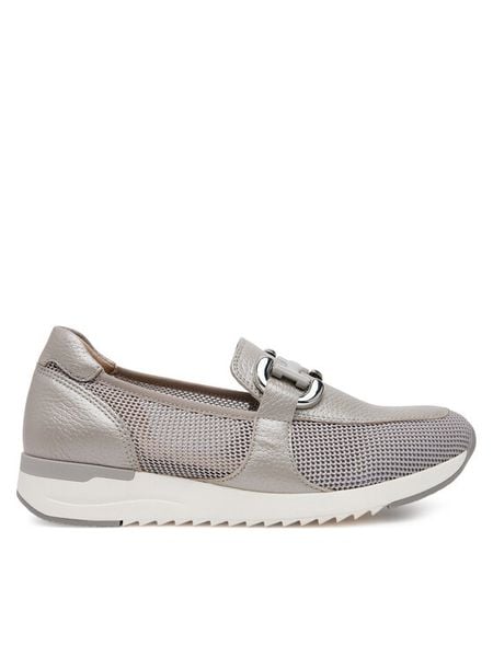 Caprice Półbuty 9-24536-42 Szary. Szare półbuty wsuwane Caprice, bez wzorów, ze skóry, bez obcasa, na płaskiej podeszwie. Za 265.99 zł.