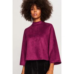 Bluza o aksamitnym wykończeniu - Bordowy. Bluzy bez kaptura marki Reserved. W wyprzedaży za 39.99 zł.