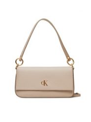 Calvin Klein Jeans Torebka Minimal Monogram Shoulder Pouch LV04K3161G Écru. Torebki klasyczne Calvin Klein Jeans, bez wzorów, z jeansu, bez dodatków. Za 449.99 zł.