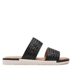 Klapki s.Oliver. Czarne klapki S.Oliver, bez wzorów, bez obcasa, bez zapięcia. Za 169.99 zł.