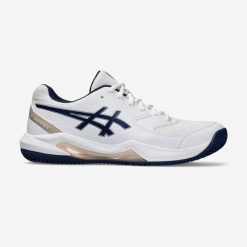 Buty tenisowe damskie Asics Gel Dedicate 8 na mączkę ceglaną. Buty treningowe ASICS, bez wzorów, ze skóry, bez zapięcia, tenisowe. Za 319.99 zł.