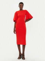 Ted Baker Sukienka dzianinowa Lounia 266260 Pomarańczowy Slim Fit. Brązowe sukienki Ted Baker, bez wzorów, z dzianiny, bez kołnierzyka, bez ramiączek. Za 529.99 zł.