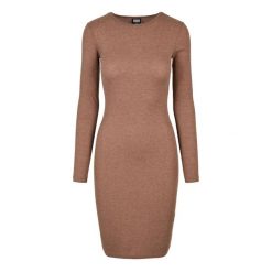Sukienka Damska Prążkowana. Zielone sukienki Urban Classics, xl, bez wzorów, prążkowane, sportowe, bez kołnierzyka, bez ramiączek, sportowe. Za 139.99 zł.