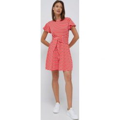 Lauren Ralph Lauren sukienka 200868102001 kolor pomarańczowy mini rozkloszowana. Brązowe sukienki Lauren Ralph Lauren, l, bez wzorów, z dzianiny, bez kołnierzyka, bez ramiączek, mini, rozkloszowane. W wyprzedaży za 499.99 zł.