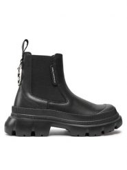 KARL LAGERFELD Sztyblety KL43534 Czarny. Czarne botki KARL LAGERFELD, bez wzorów, ze skóry, bez obcasa, na płaskiej podeszwie, bez zapięcia. Za 479.99 zł.