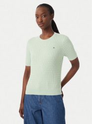 Tommy Hilfiger Sweter WW0WW41787 Zielony jasny Regular Fit. Zielone swetry Tommy Hilfiger, l, bez wzorów, z bawełny, bez ramiączek. Za 489.99 zł.