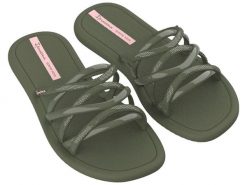 Klapki damskie Ipanema Meu Sol Slide. Zielone klapki Ipanema, bez wzorów, z materiału, sportowe, bez obcasa, bez zapięcia. Za 124.00 zł.