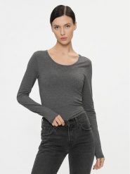 ONLY Bluzka 15204712 Szary Stretch Fit. Szare bluzki ONLY, m, bez wzorów, z bawełny, bez kołnierzyka, bez ramiączek. Za 79.99 zł.