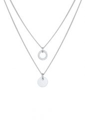 Elli Damski warstwowy płytka zawieszka Basic Trend ze srebra próby 925 Sterling Silver Naszyjniki 1 ct. Szare naszyjniki Elli, z materiału, srebrne. Za 293.99 zł.