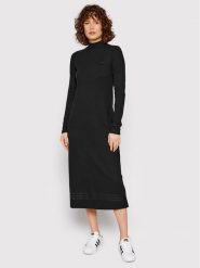 Adidas Sukienka dzianinowa Rib HE6916 Czarny Regular Fit. Czarne sukienki adidas, bez wzorów, z bawełny, bez kołnierzyka, bez ramiączek. Za 309.99 zł.