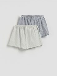 Piżamowe szorty w paski 2 pack - wielobarwny. Piżamy Reserved, l, bez wzorów, z bawełny, bez kołnierzyka, bez ramiączek. Za 55.99 zł.