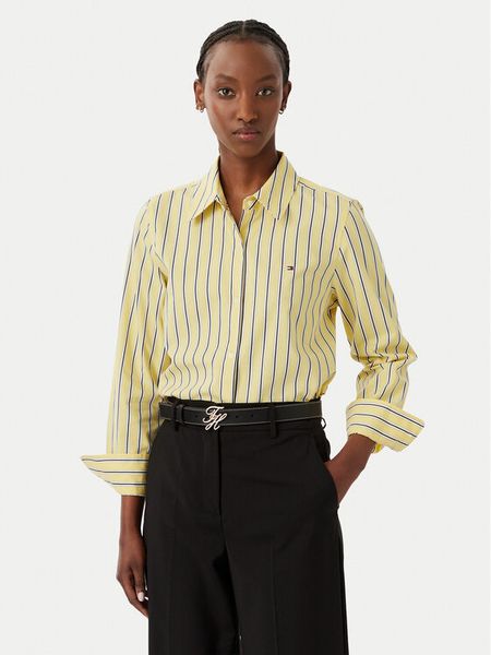 Tommy Hilfiger Koszula Summer WW0WW51155 Żółty Regular Fit. Żółte koszule Tommy Hilfiger, bez wzorów, z bawełny, bez kołnierzyka, bez ramiączek. Za 314.99 zł.