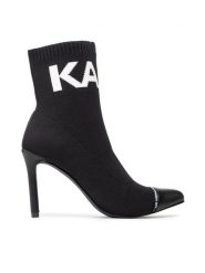 KARL LAGERFELD Botki KL31361A Czarny. Czarne botki KARL LAGERFELD, bez wzorów, z materiału, bez obcasa, na szpilce, bez zapięcia. Za 719.99 zł.