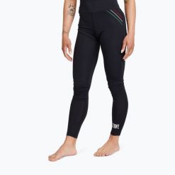 Legginsy treningowe damskie LEONE 1947 Flag. Czarne legginsy LEONE 1947, bez wzorów, sportowe. Za 109.99 zł.