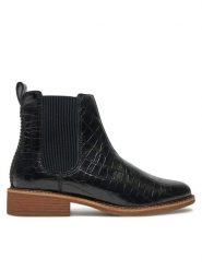 Clarks Sztyblety Cologne Arlo 2 26178748 Czarny. Czarne botki Clarks, bez wzorów, ze skóry, bez obcasa, na płaskiej podeszwie, bez zapięcia. Za 319.99 zł.