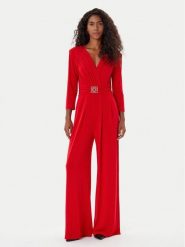 Rinascimento Kombinezon CFC0126185003 Czerwony Regular Fit. Czerwone sukienki Rinascimento, m, bez wzorów, z syntetyku, bez kołnierzyka, bez ramiączek. Za 509.99 zł.