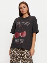 Gina Tricot T-Shirt 23980 Czarny Oversize. Czarne t-shirty Gina Tricot, m, bez wzorów, z bawełny, bez kołnierzyka, bez ramiączek. Za 69.99 zł.