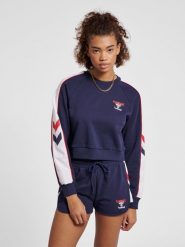 Damska bluza crop Hummel IC Durban. Niebieskie bluzy Hummel, na wiosnę, xs, bez wzorów, z bawełny, klasyczne, bez ramiączek, bez kaptura. Za 193.10 zł.