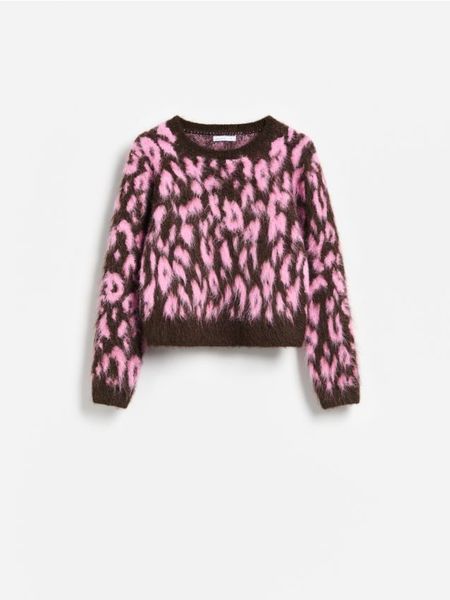Sweter z żakardowym wzorem - wielobarwny. Swetry Reserved, l, bez wzorów, z dzianiny, bez ramiączek. Za 139.99 zł.