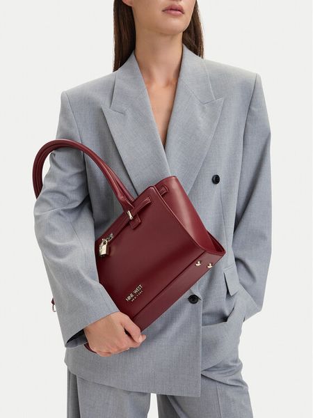 Nine West Torebka EO-GOLDEN FRAME-LDA9424 Bordowy. Czerwone torebki klasyczne Nine West, bez wzorów, ze skóry, bez dodatków. Za 279.99 zł.