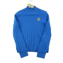 Second life - Damski Sweter w Niebieskim Kolorze - Stan dobry. Niebieskie swetry Ralph Lauren, bez wzorów, bez ramiączek. Za 114.98 zł.