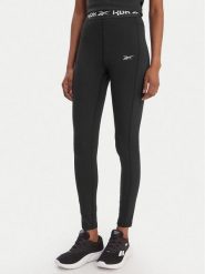 Reebok Legginsy RK25606CCW Czarny Slim Fit. Czarne legginsy Reebok, m, bez wzorów, z syntetyku, na fitness i siłownię. Za 89.99 zł.