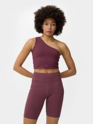 4F Crop top slim na jedno ramię damski XL. Brązowe topy 4f, xl, bez wzorów, z dzianiny, bez kołnierzyka, bez ramiączek. W wyprzedaży za 29.99 zł.