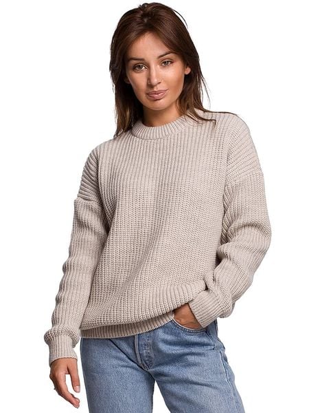 Be Wear Sweter w kolorze beżowym rozmiar: S/M. Brązowe swetry Be Wear, m, bez wzorów, z wełny, bez ramiączek. Za 193.45 zł.