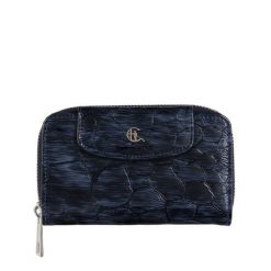 Damski portfel skórzany Canaletto – granatowy lakierowany z RFID | Elegancja i bezpieczeństwo PD1445s287 RFID. Niebieskie portfele bez wzorów, z lakierowanej skóry. Za 180.50 zł.