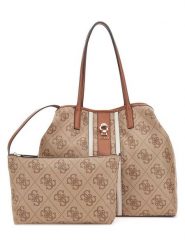 Guess Shopper bag w kolorze jasnobrązowym - 43 x 28 x 12 cm rozmiar: onesize. Brązowe shopper bag Guess, z aplikacjami, z materiału, na ramię, bez dodatków. Za 434.99 zł.